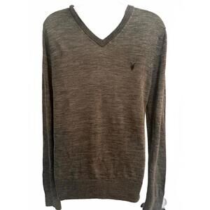 AllSaints Spitalfields Men’s Grey V-Neck Sweater M